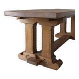 Gothic revival refectory dining table and chairs set of 7 France