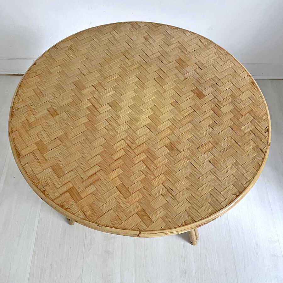 Side table in vintage rattan 60's