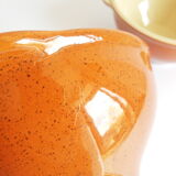 Duo of vintage Emile Henry cognac ear bowls