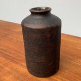 Brutalist vase from the mid-century German studio pottery by Gerhard Liebenthron, 1974.