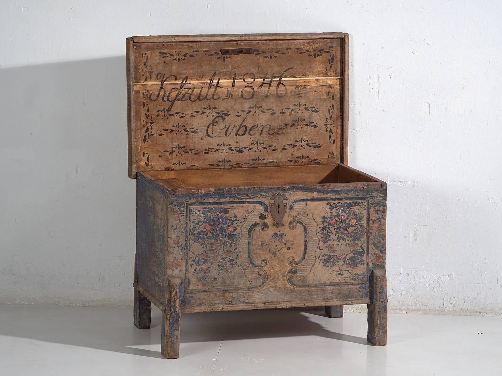 Antique Hand-Painted Wedding Chest (1846) #37