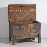 Ancien coffre de mariage peint à la main (Année 1846) #37