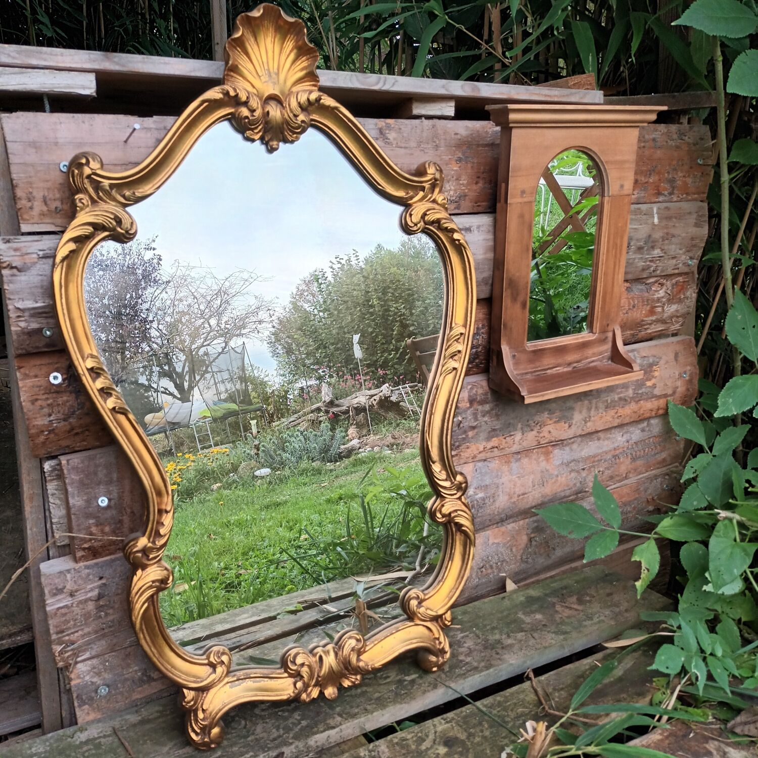 Golden baroque mirror