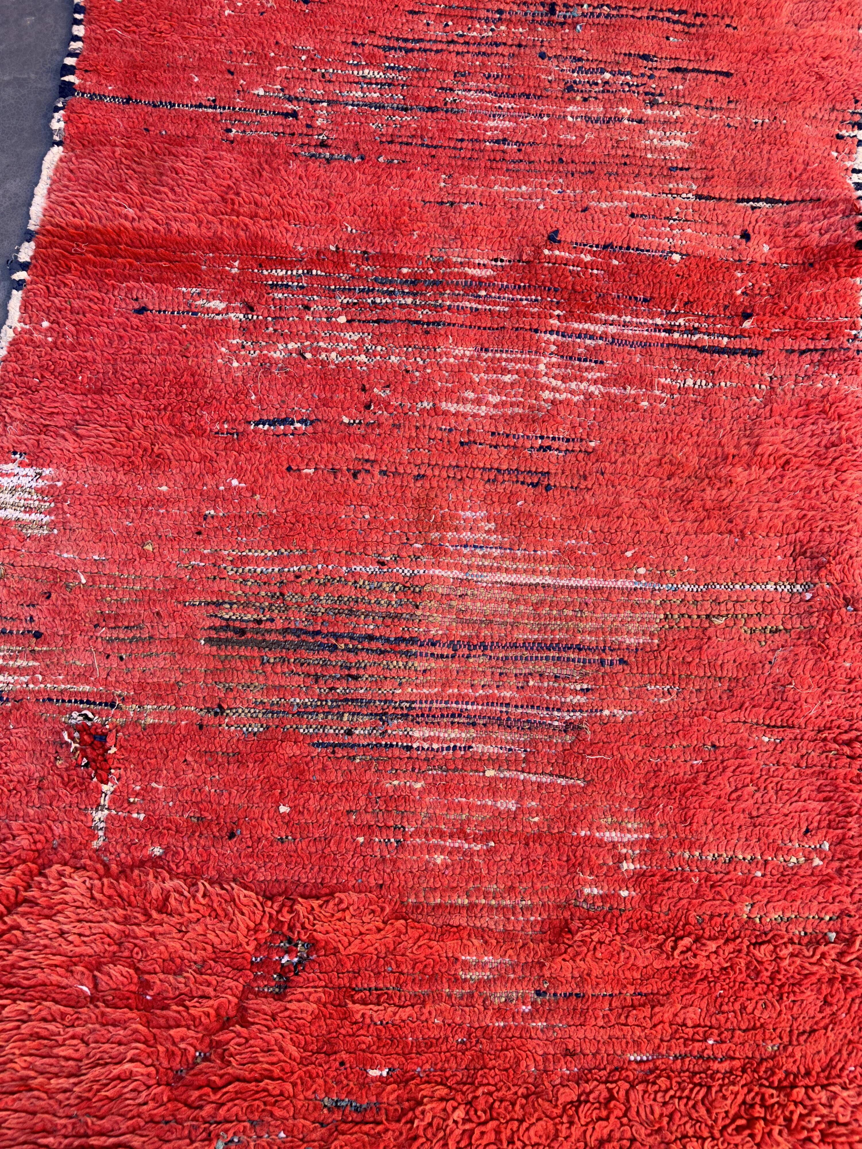Moroccan rug Beni M'Guild red - 225 x 104 cm