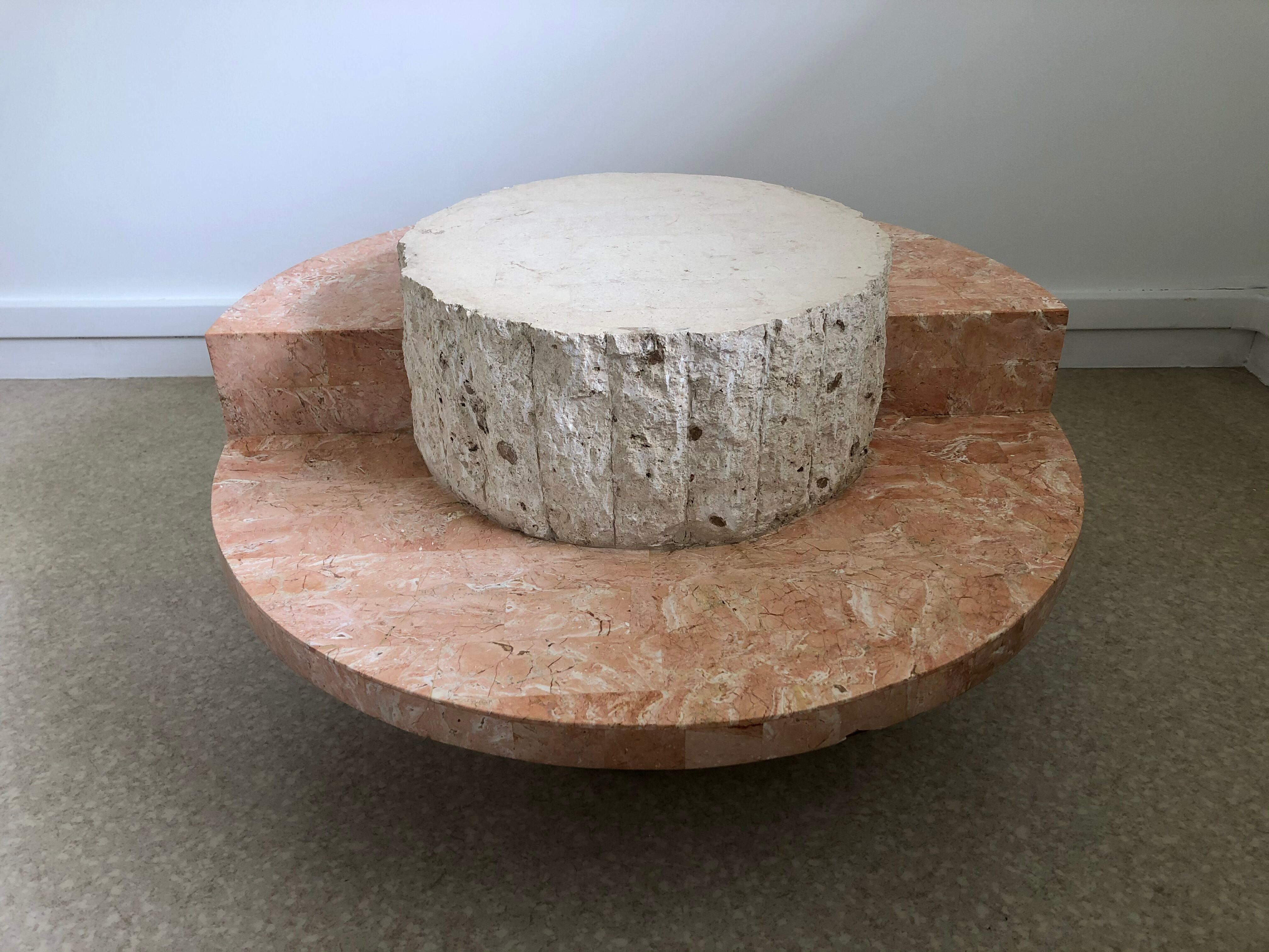 Black-pitched coffee table and faux marble tackle, Italy, 1970