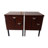 Pair of bedside tablesn end of vintage formica sofa