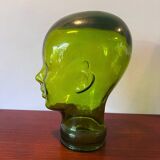 Green glass head