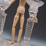 Pair of molded glass candlesticks