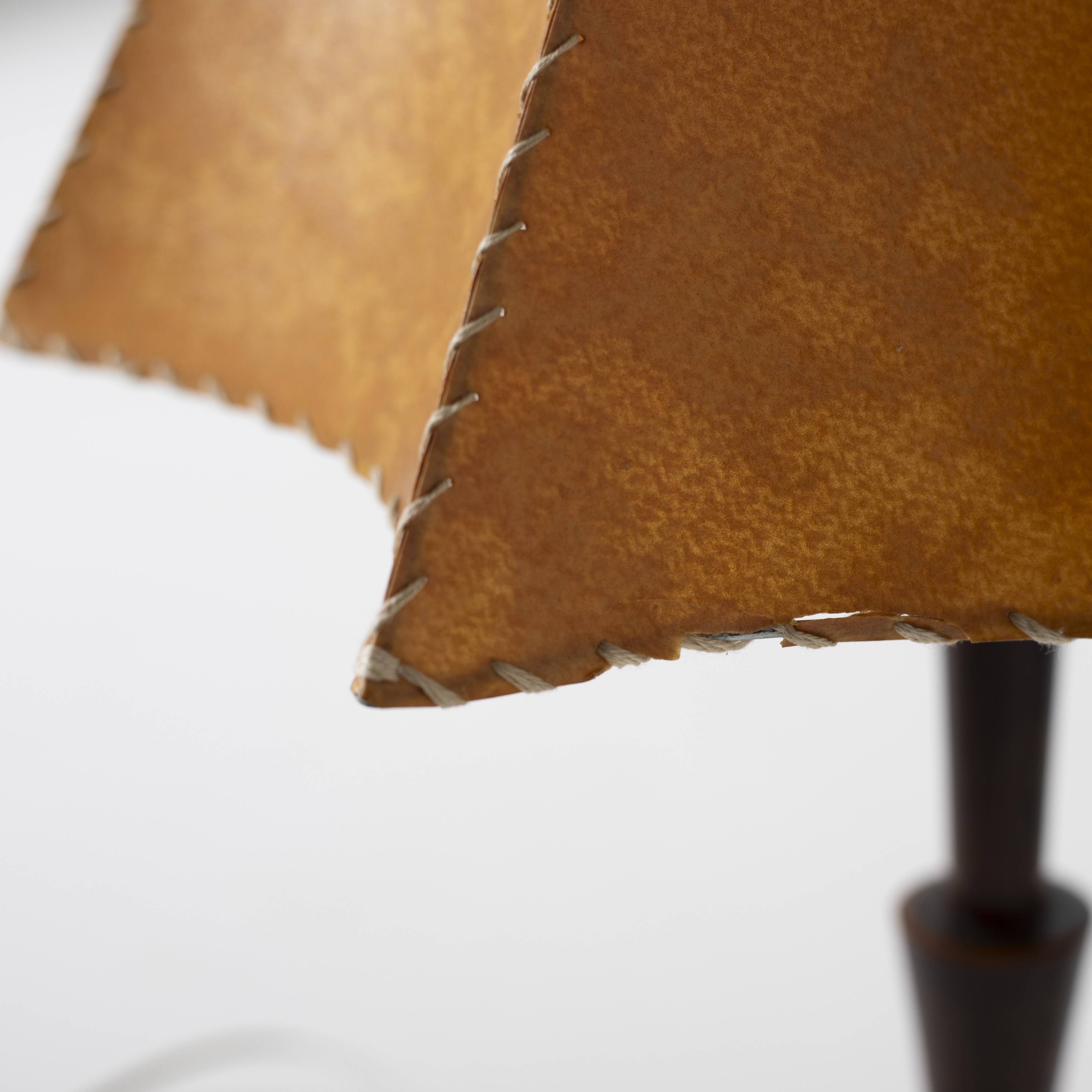 Table lamp in art deco / modernist style with paper shade, Czechoslovakia