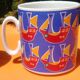 Two mugs/cup in porcelain from Villeroy and Boch decoration boat / plane made in Luxembourg