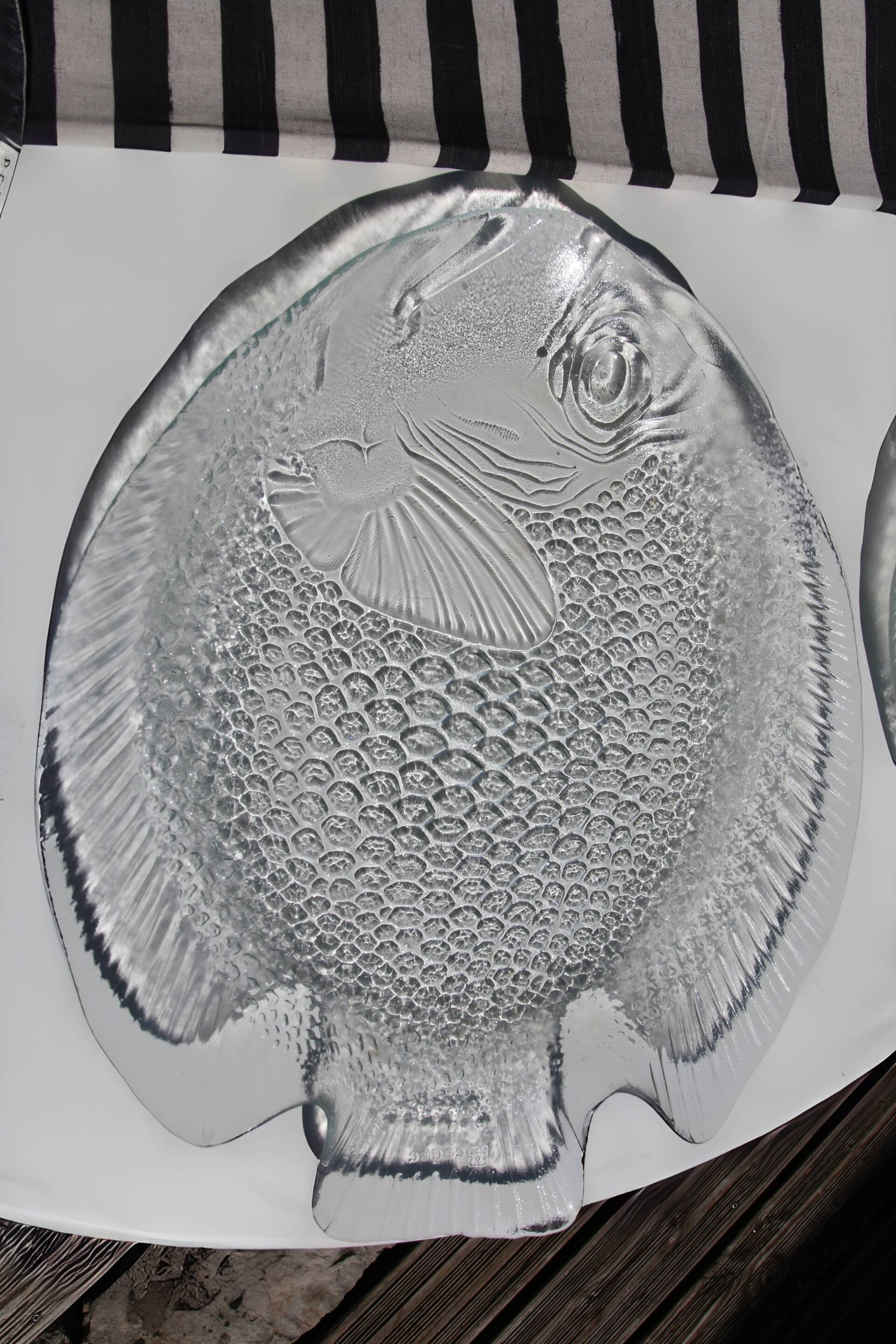 Vintage fish set, Arcoroc France (9 pieces)