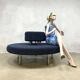 Blue corderoy round sofa ‘Infinity Circle’