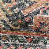 Vintage carpet in bright red background wool, 258x178 cm