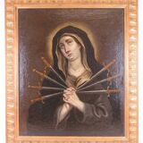 Tableau ancien Notre-Dame des Douleurs huile sur toile Italie 18e siècle