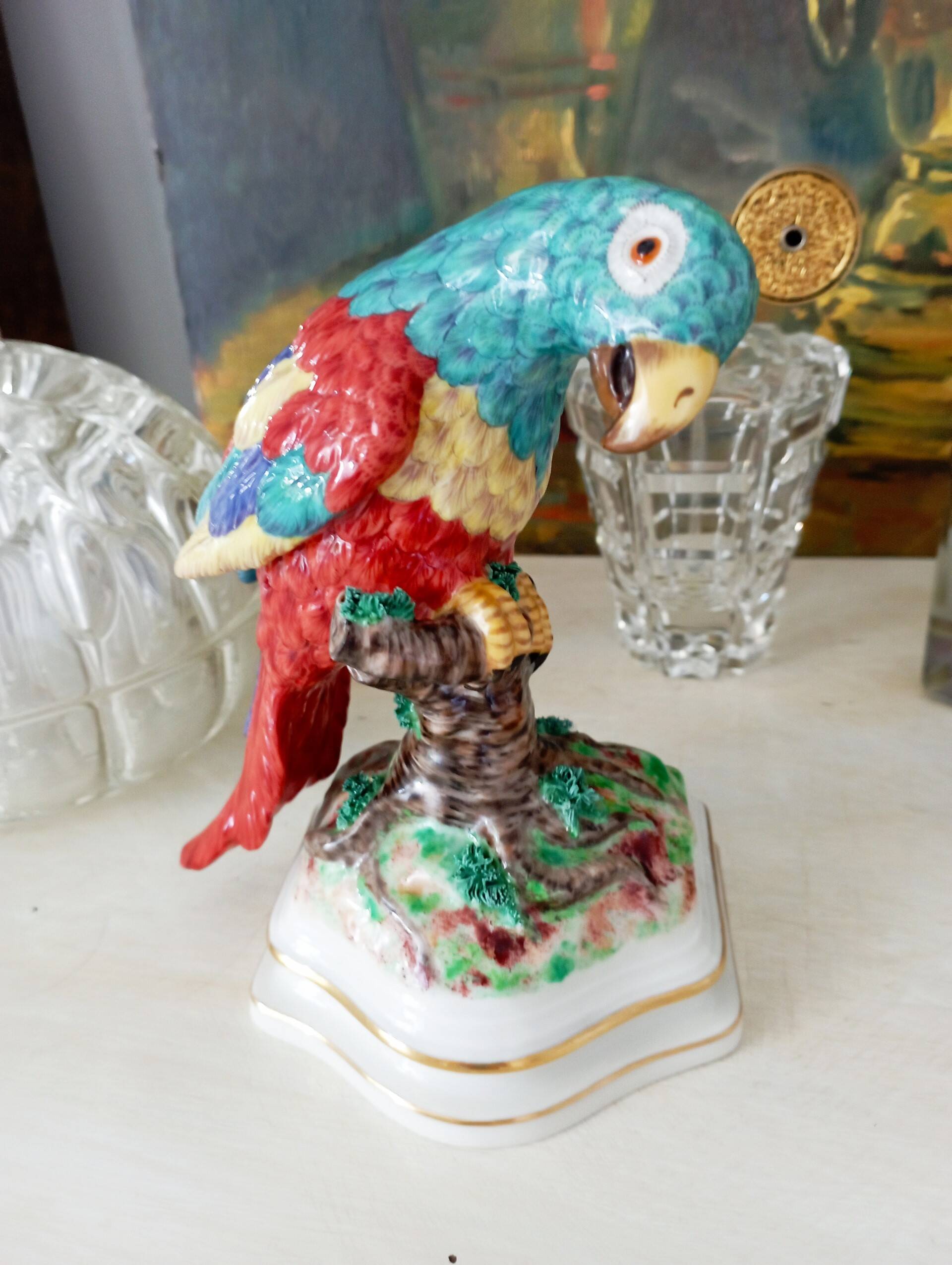 Nymphenburg porcelain parrot