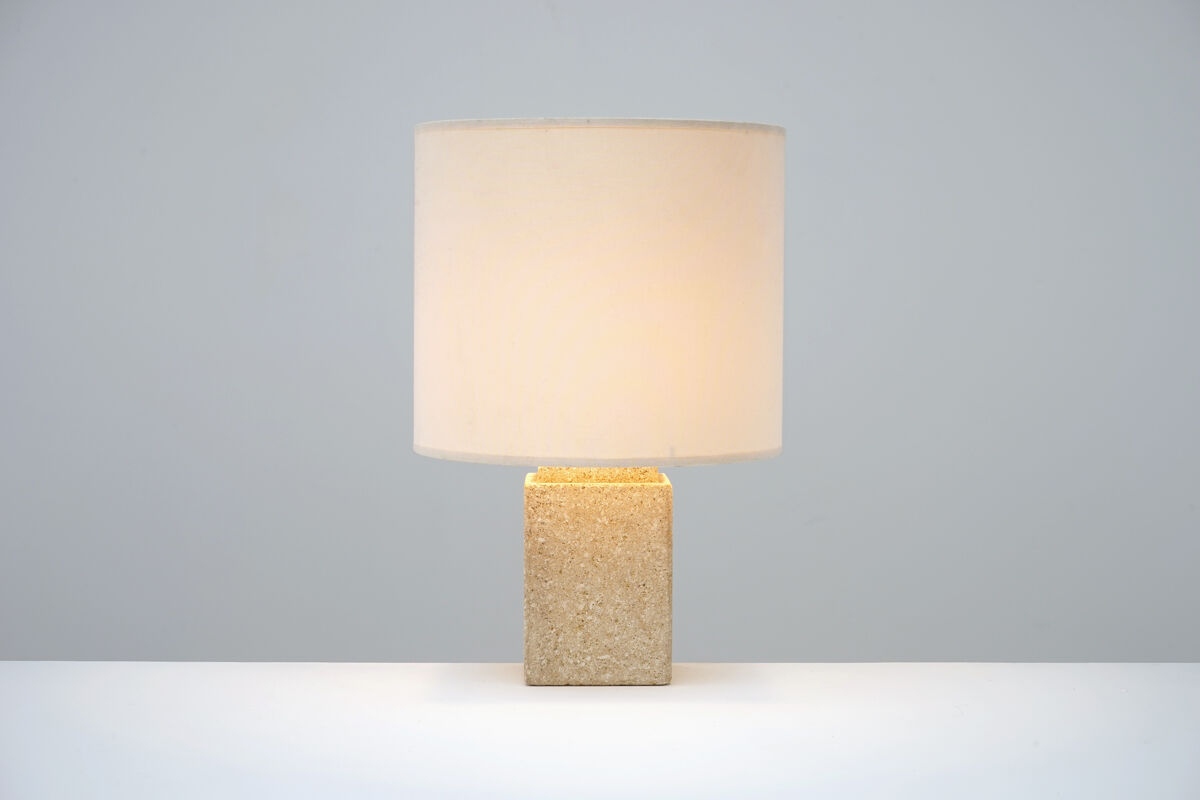 Lampe de table en pierre d'Albert Tormos circa 1970