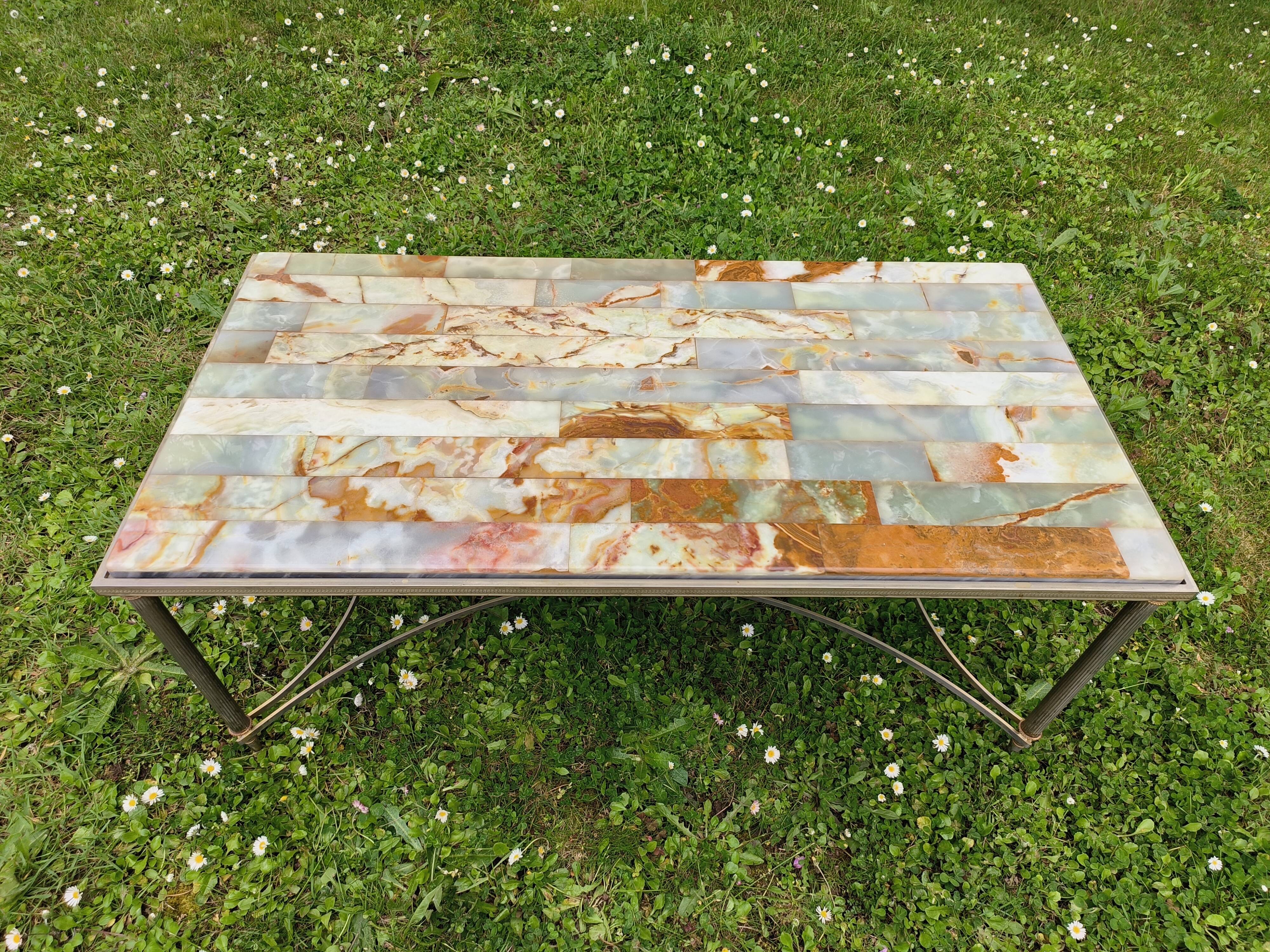 Vintage onyx and marble coffee table