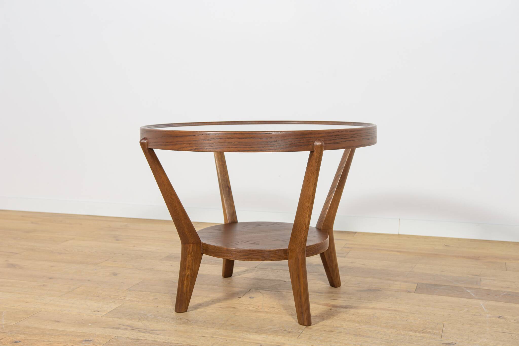 Oak & Glass Coffee Table by Karel Kozelka & Antonin Kropacek for Interior