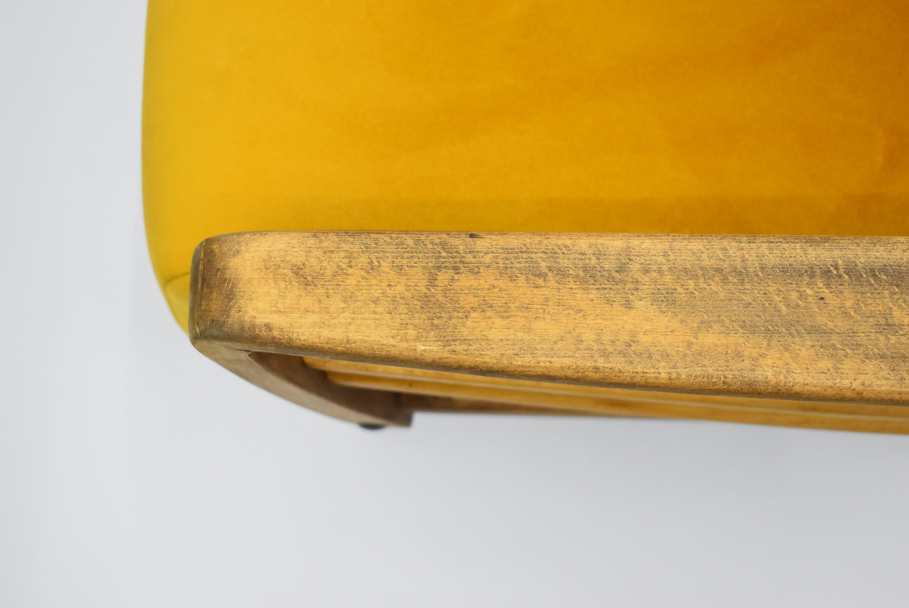 Yellow vintage armchair, Germany, 1960s, mustard velvet