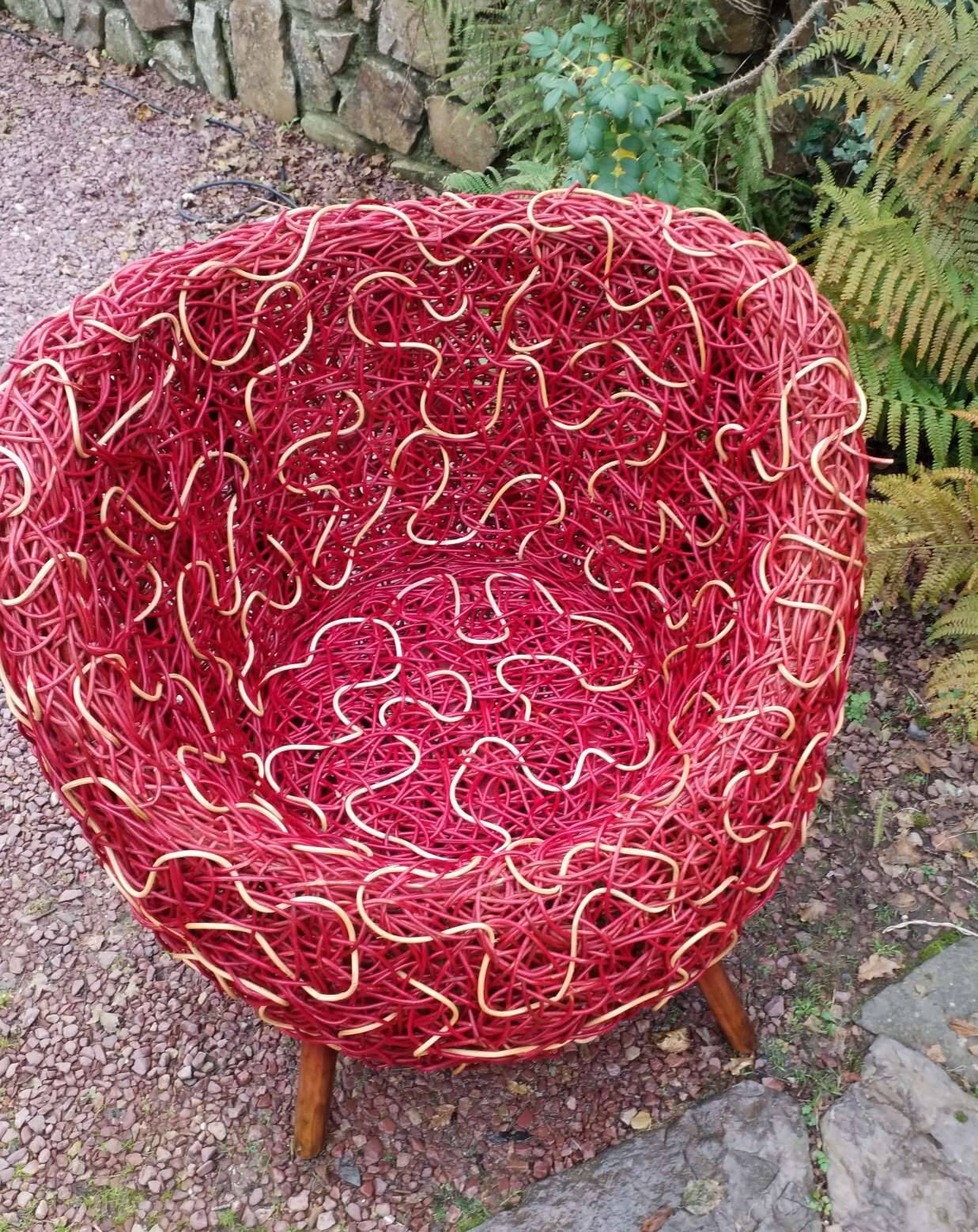 Pair of rattan armchairs