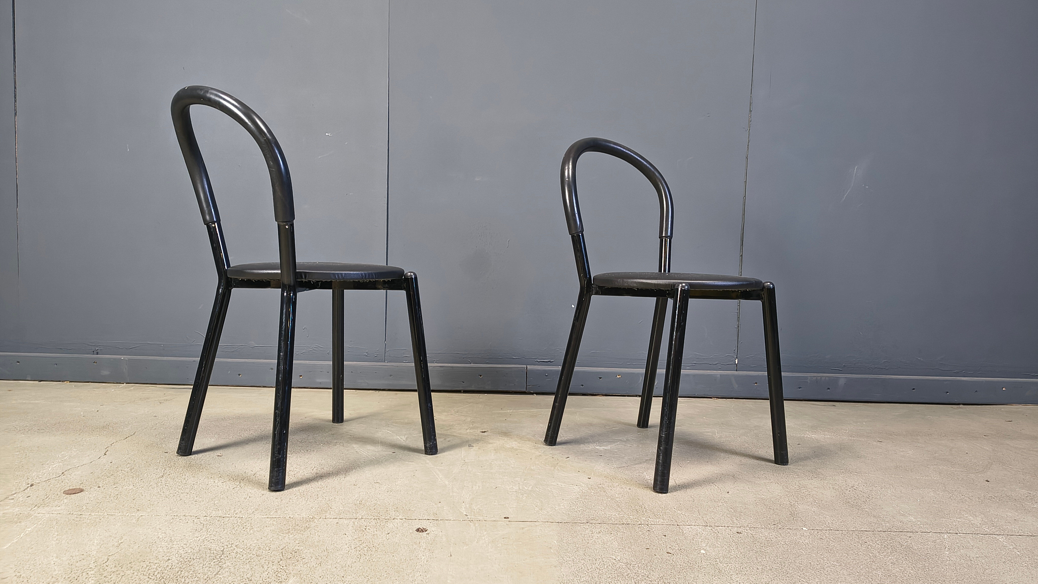 Postmodern Italian dining chairs set of 4 - 1980s