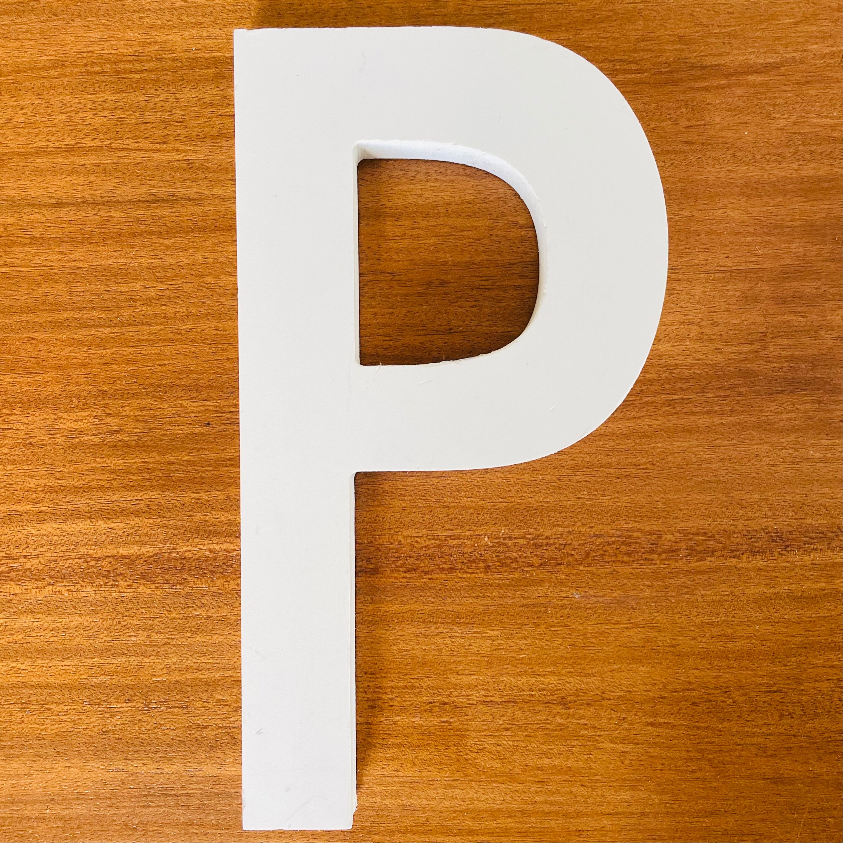 Wooden sign letter "P"