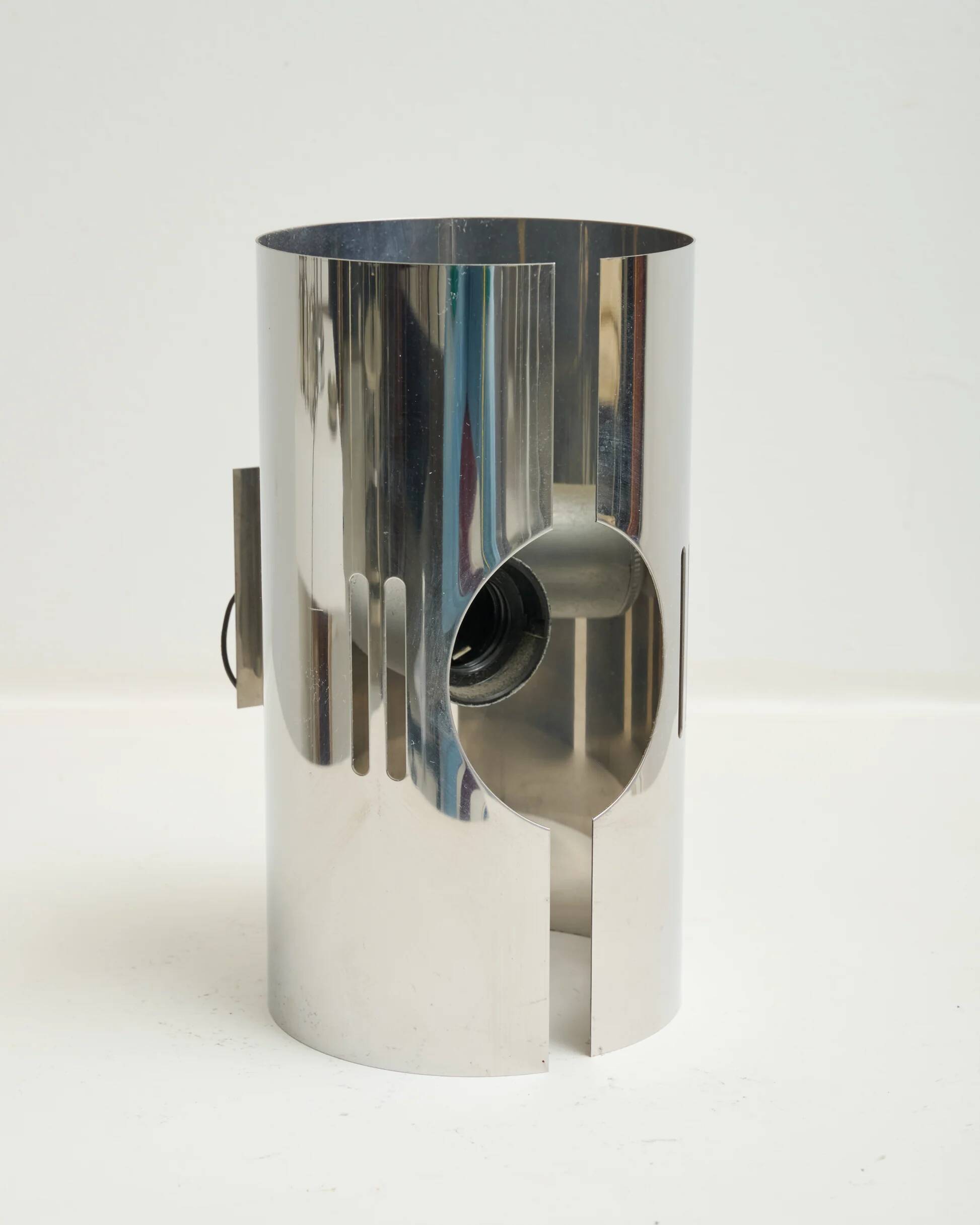 Pair of chrome wall lights with slits, 1970s