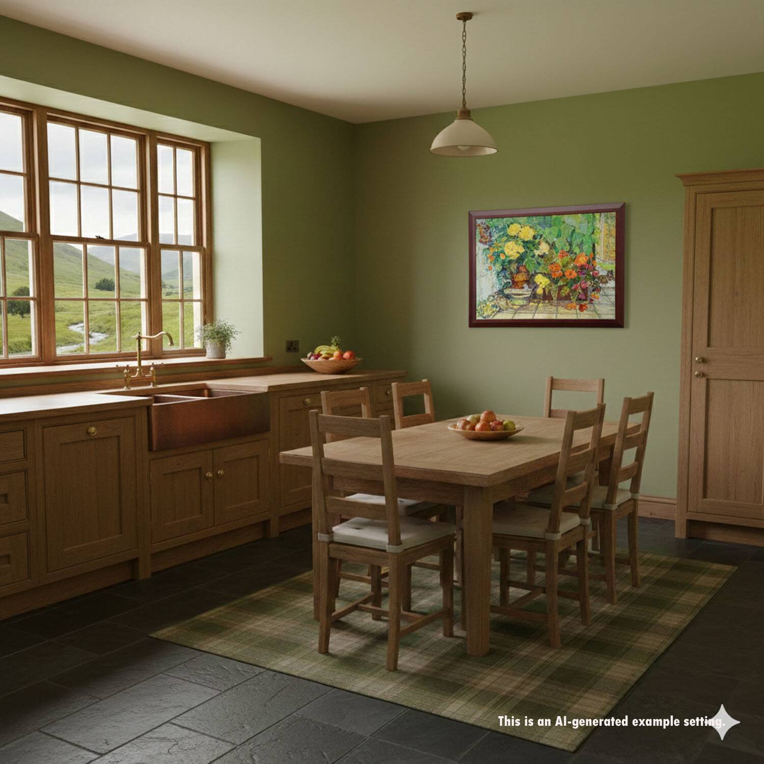 Impressionist oil painting of a garden, Alexander Michael 1996