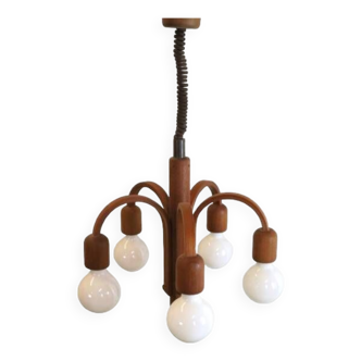 Deens design teak Domus hanglamp