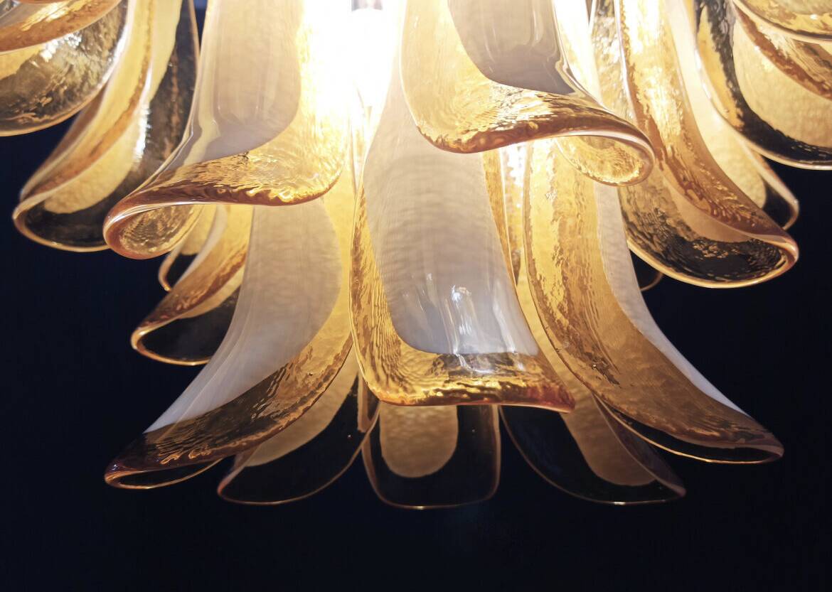 Chandelier 36 vintage cognac elements