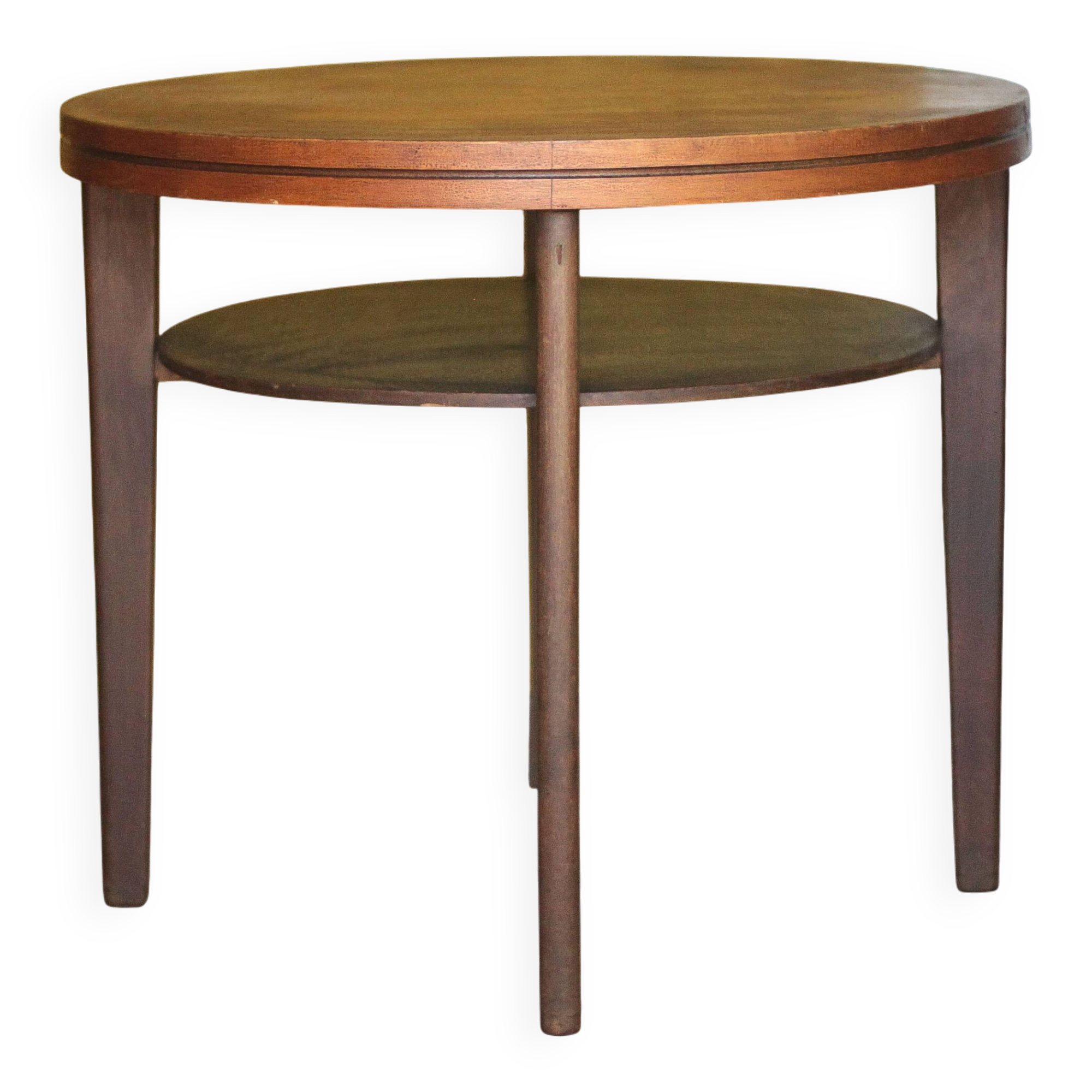 Vintage table, wooden table, two-tier table, living room table, side table.