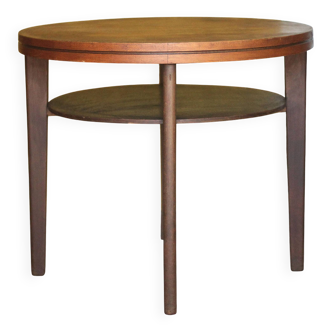 Vintage table, wooden table, two-tier table, living room table, side table.