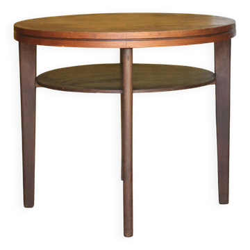 Vintage table, wooden table, two-tier table, living room table, side table.