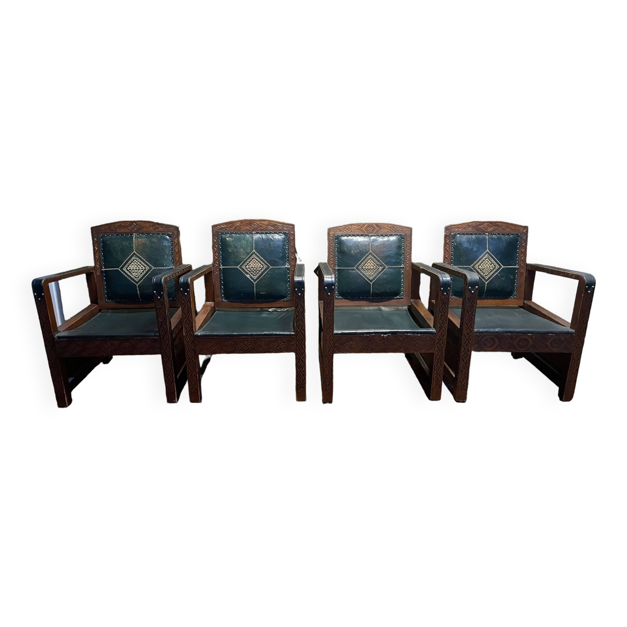 Suite of 4 Syrian style armchairs