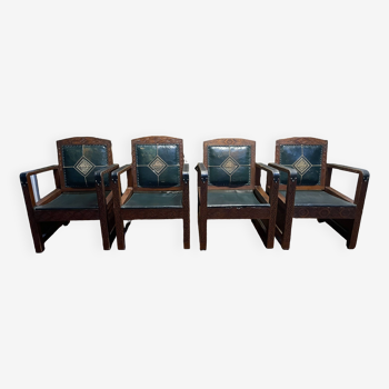 Suite of 4 Syrian style armchairs