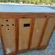 Mado buffet, asymmetrical doors, metal, floral top, vintage
