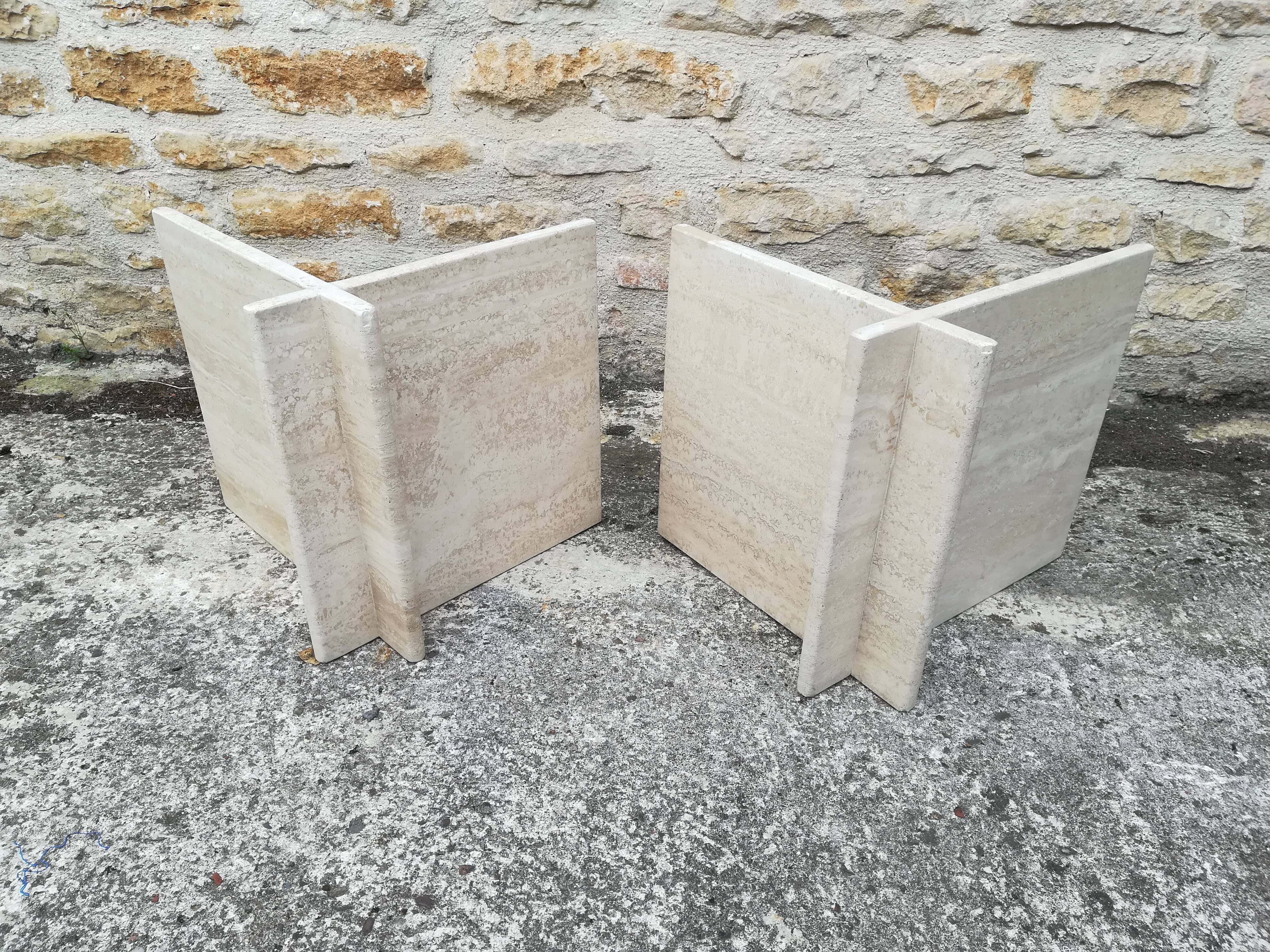 Travertine coffee table