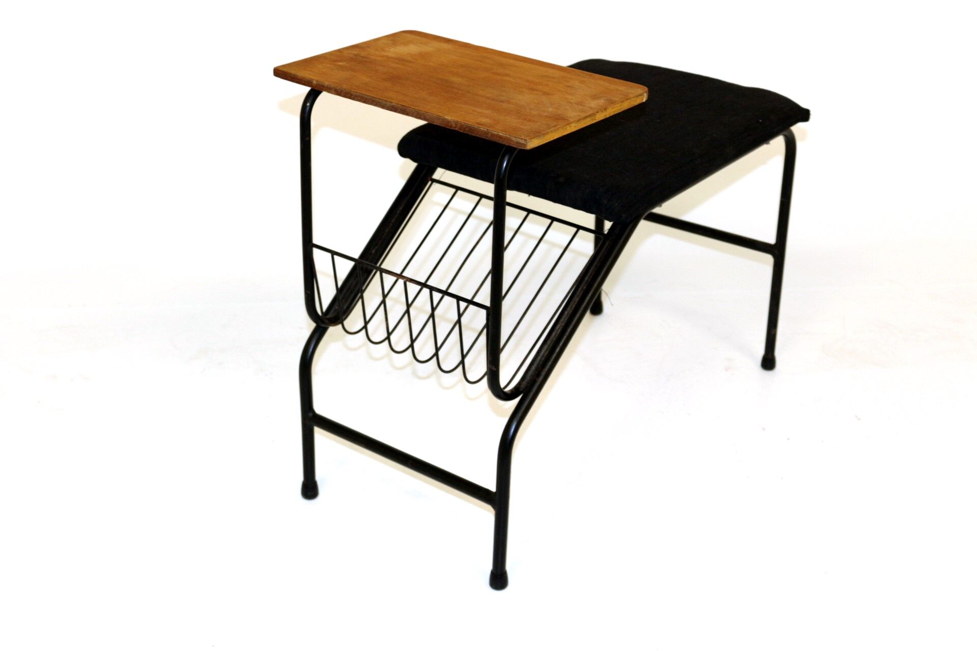 Teak and metal bench-phone, Sweden, 1950