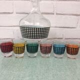 Houndstooth decanter and 6 matching lenses
