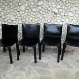 Vintage CAB 412 chairs, Mario Bellini design for Cassina, set of 4