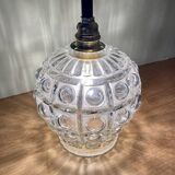 Vintage globe wall lamp in molded glass