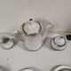 Coffee service for 6 people bavaria white and silver cup plate coffee maker milk pot sugar