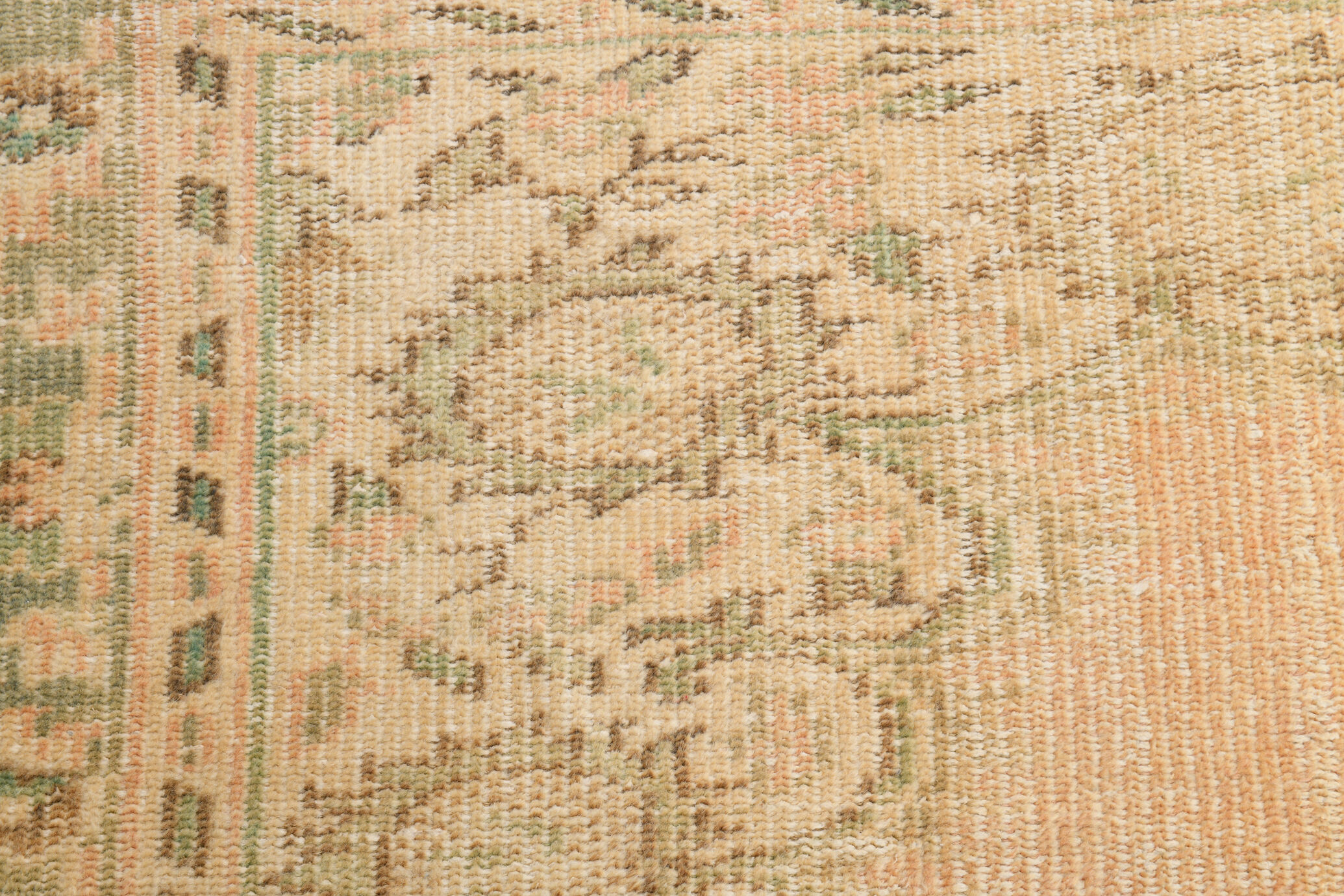 6x8 Handmade Beige Tones Wool Vintage Rug 260x194Cm