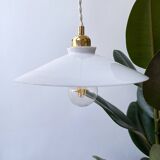 Vintage flat opaline pendant light from the 40s and 50s - medium model - 2 copies available