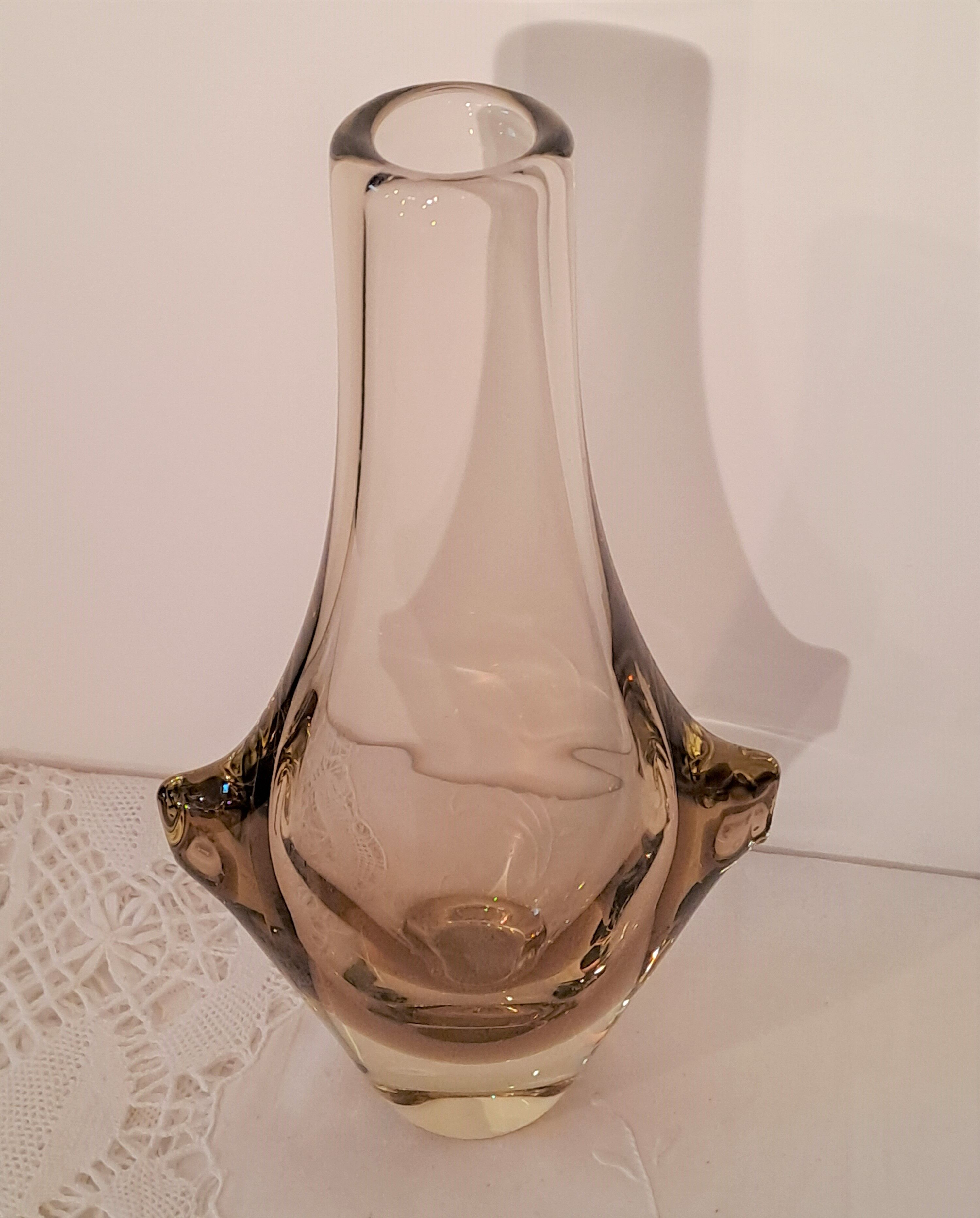 Bohemian crystal vase by Miroslav Klinger