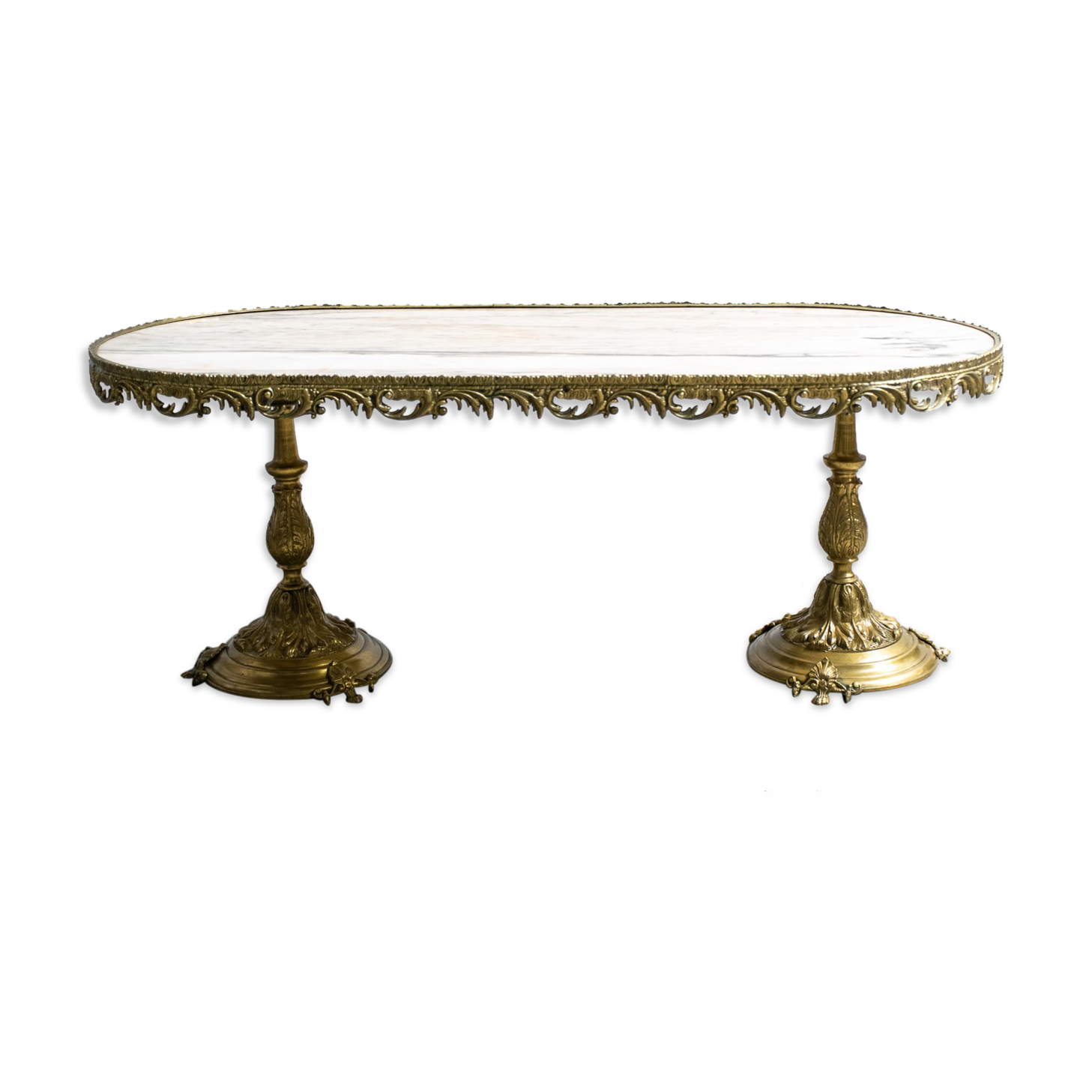 Marble and brass coffee table France 1940