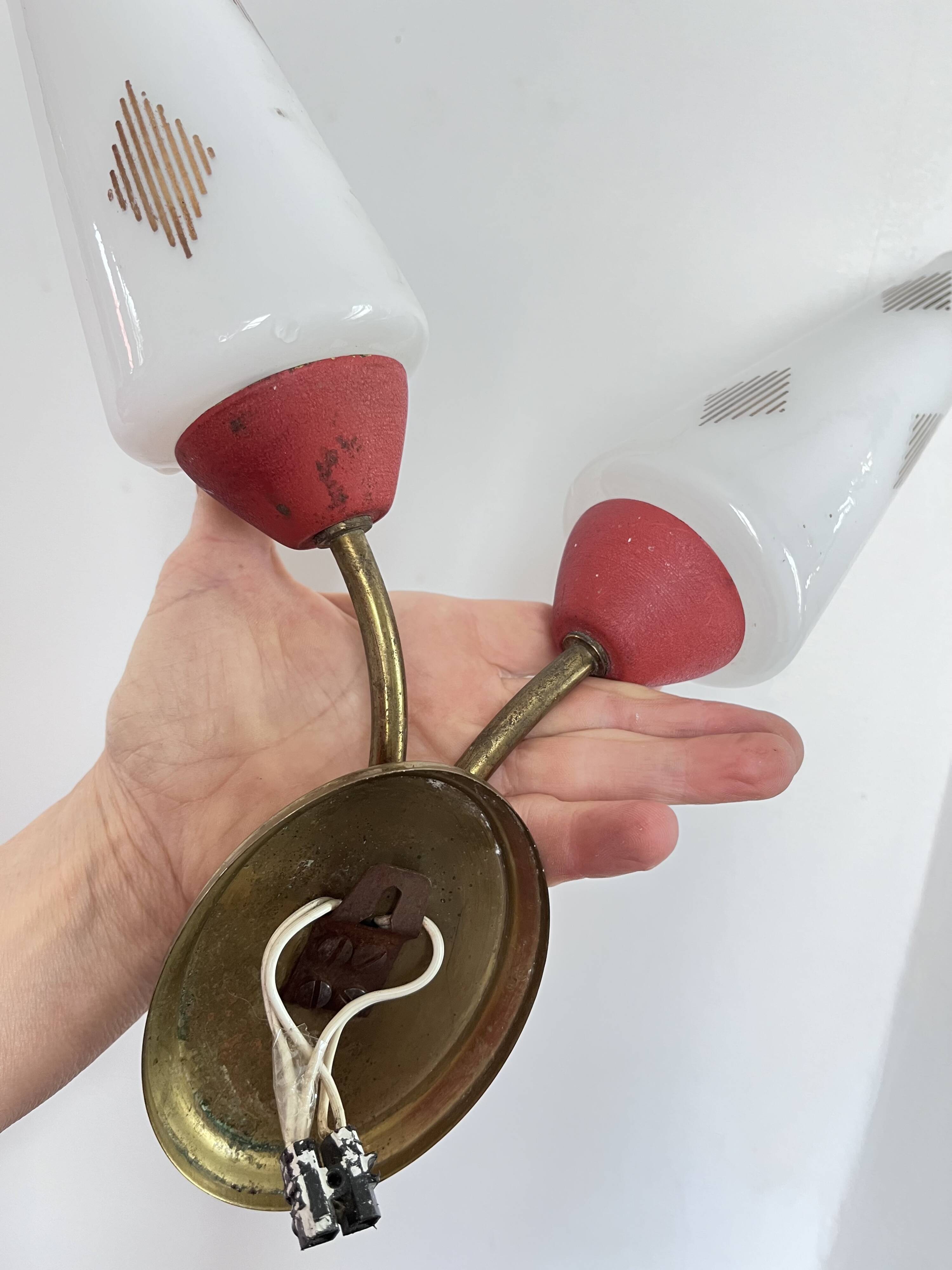 Vintage 1960s opaline wall light