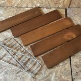 Vintage modular wall shelf with 4 supports and 5 levels.