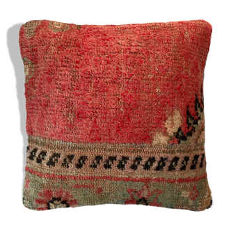 Vintage turkish hand knotted cushion cover , 45 x 45 cm