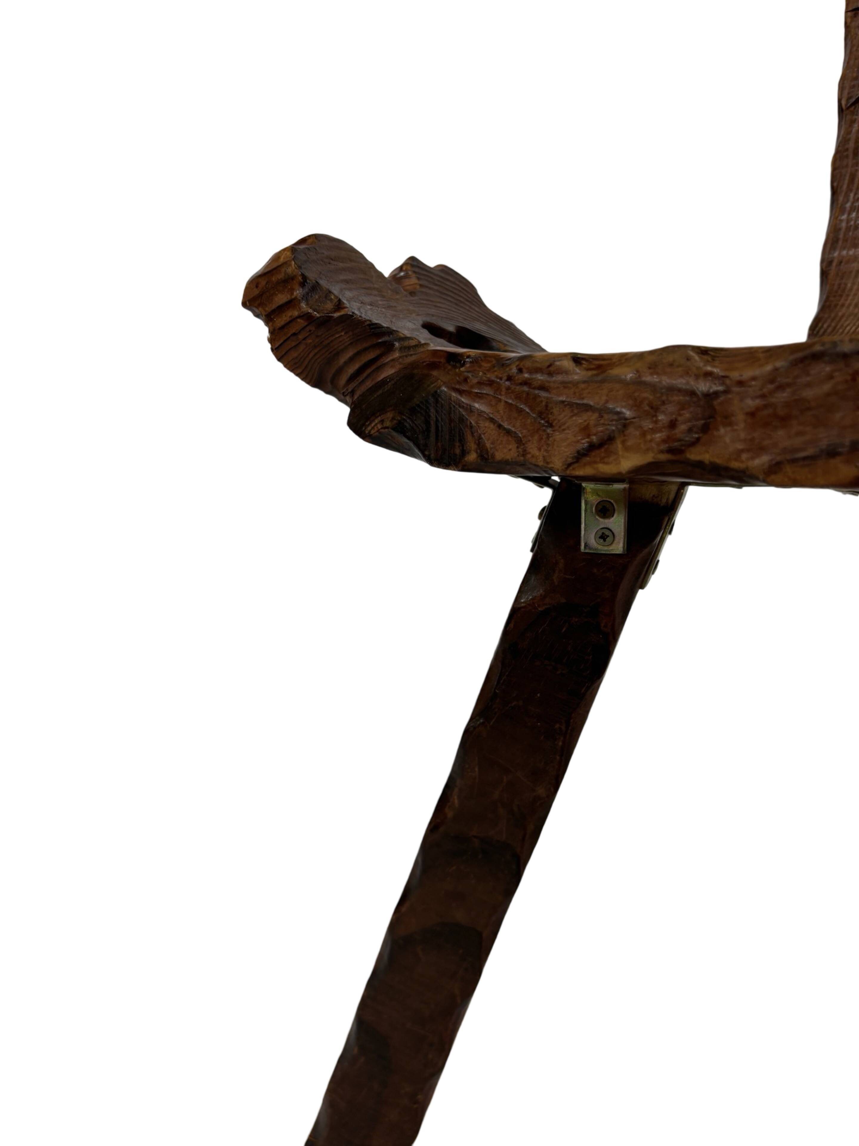 Vintage Spanish chair stool brutalist design